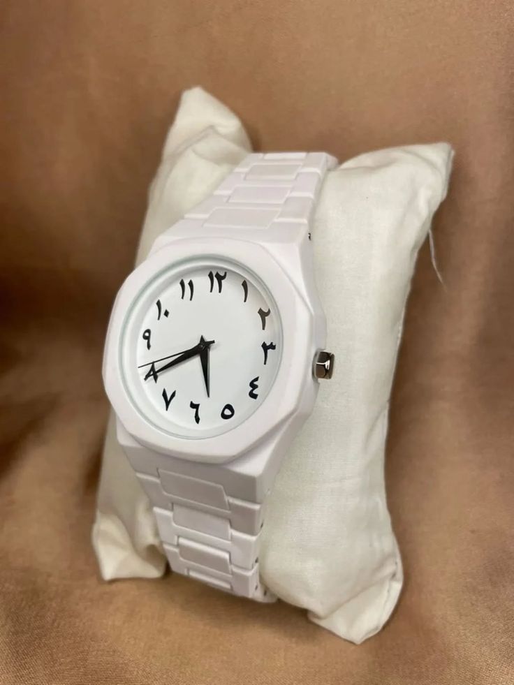 White Arabic Numeral Watch – Premium Islamic Style Wrist Watch