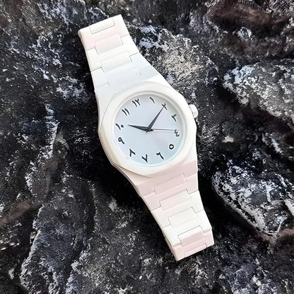 White Arabic Aura Watch Premium Classic Look❤️‍🔥😍