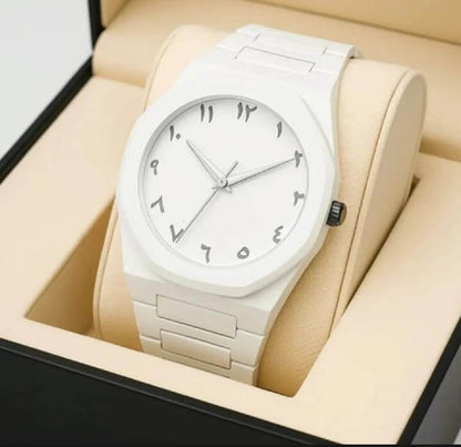White Arabic Aura Watch Premium Classic Look❤️‍🔥😍